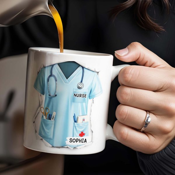 Celebrate Your Favorite Nurse, Nurse Uniform And Medical Tools - Personalized Custom Coffee Mug - GRAD283_MG Celebrate Your Favorite Nurse, Nurse Uniform And Medical Tools - Personalized Custom Coffee Mug - GRAD283_MG
