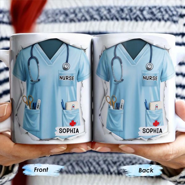 Celebrate Your Favorite Nurse, Nurse Uniform And Medical Tools - Personalized Custom Coffee Mug - GRAD283_MG Celebrate Your Favorite Nurse, Nurse Uniform And Medical Tools - Personalized Custom Coffee Mug - GRAD283_MG