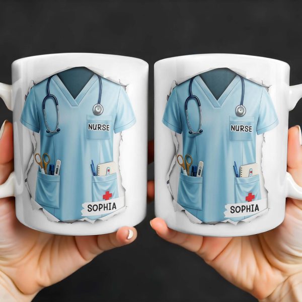 Celebrate Your Favorite Nurse, Nurse Uniform And Medical Tools - Personalized Custom Coffee Mug - GRAD283_MG Celebrate Your Favorite Nurse, Nurse Uniform And Medical Tools - Personalized Custom Coffee Mug - GRAD283_MG