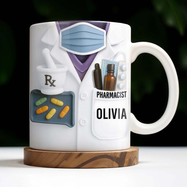 Celebrate Your Favorite Pharmacist, Medical Tools And Uniform - Personalized Custom Coffee Mug - GRAD303_MG Celebrate Your Favorite Pharmacist, Medical Tools And Uniform - Personalized Custom Coffee Mug - GRAD303_MG
