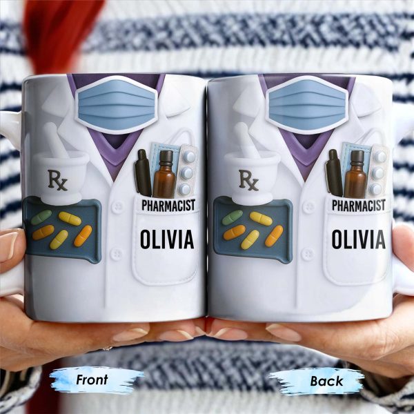 Celebrate Your Favorite Pharmacist, Medical Tools And Uniform - Personalized Custom Coffee Mug - GRAD303_MG Celebrate Your Favorite Pharmacist, Medical Tools And Uniform - Personalized Custom Coffee Mug - GRAD303_MG