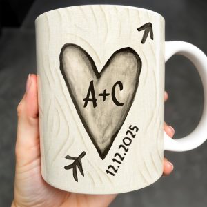 Celebrate Your Love Every Day With A Beautiful Heart Design - Personalized Custom Coffee Mug - CPL1156_MG