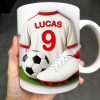 Celebrate Your Passion For Soccer With This Vibrant Soccer Jersey, Soccer Ball, And Soccer Cleats - Personalized Custom Coffee Mug - FTN007_MG Celebrate Your Passion For Soccer With This Vibrant Soccer Jersey, Soccer Ball, And Soccer Cleats - Personalized Custom Coffee Mug - FTN007_MG