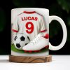 Celebrate Your Passion For Soccer With This Vibrant Soccer Jersey, Soccer Ball, And Soccer Cleats - Personalized Custom Coffee Mug - FTN007_MG Celebrate Your Passion For Soccer With This Vibrant Soccer Jersey, Soccer Ball, And Soccer Cleats - Personalized Custom Coffee Mug - FTN007_MG