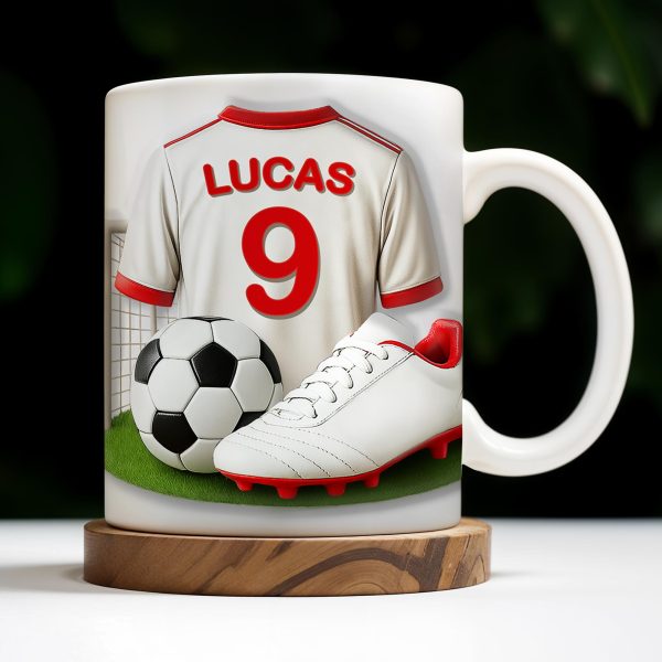 Celebrate Your Passion For Soccer With This Vibrant Soccer Jersey, Soccer Ball, And Soccer Cleats - Personalized Custom Coffee Mug - FTN007_MG Celebrate Your Passion For Soccer With This Vibrant Soccer Jersey, Soccer Ball, And Soccer Cleats - Personalized Custom Coffee Mug - FTN007_MG