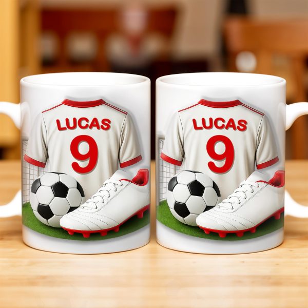 Celebrate Your Passion For Soccer With This Vibrant Soccer Jersey, Soccer Ball, And Soccer Cleats - Personalized Custom Coffee Mug - FTN007_MG Celebrate Your Passion For Soccer With This Vibrant Soccer Jersey, Soccer Ball, And Soccer Cleats - Personalized Custom Coffee Mug - FTN007_MG