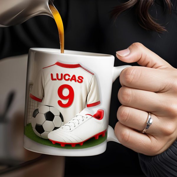 Celebrate Your Passion For Soccer With This Vibrant Soccer Jersey, Soccer Ball, And Soccer Cleats - Personalized Custom Coffee Mug - FTN007_MG Celebrate Your Passion For Soccer With This Vibrant Soccer Jersey, Soccer Ball, And Soccer Cleats - Personalized Custom Coffee Mug - FTN007_MG