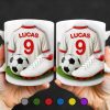 Celebrate Your Passion For Soccer With This Vibrant Soccer Jersey, Soccer Ball, And Soccer Cleats - Personalized Custom Coffee Mug - FTN007_MG Celebrate Your Passion For Soccer With This Vibrant Soccer Jersey, Soccer Ball, And Soccer Cleats - Personalized Custom Coffee Mug - FTN007_MG