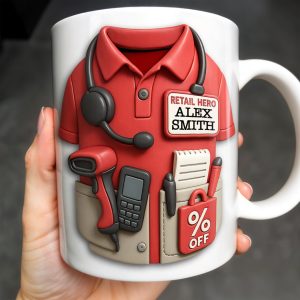 Celebrate Your Retail Hero, Shirt, Headset, And Discount Tag - Personalized Custom Coffee Mug - OFW006_MG