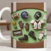 Celebrate Your Sports Achievements, Football And Helmet Design - Personalized Custom Coffee Mug - SPORT072_MG