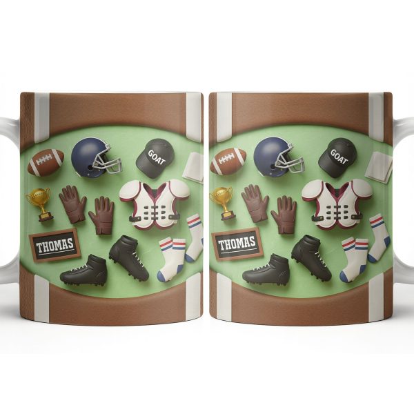 Celebrate Your Sports Achievements, Football And Helmet Design - Personalized Custom Coffee Mug - SPORT072_MG