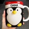 Celebrates Christmas With A Cheerful Santa Design - Personalized Custom Coffee Mug - XMAS092_MG