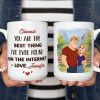Ceramic Mug Personalized with Sweet Internet Love Message, Park Couple Art, Unique Valentine's Day Gift for Couple Ceramic Mug Personalized with Sweet Internet Love Message, Park Couple Art, Unique Valentine's Day Gift for Couple