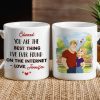 Ceramic Mug Personalized with Sweet Internet Love Message, Park Couple Art, Unique Valentine's Day Gift for Couple Ceramic Mug Personalized with Sweet Internet Love Message, Park Couple Art, Unique Valentine's Day Gift for Couple