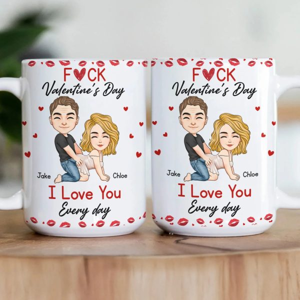 Ceramic Mug With Playful Valentine Hearts and Kiss Prints, Personalized Couple Gift, Funny Romantic Daily Coffee Surprise Ceramic Mug With Playful Valentine Hearts and Kiss Prints, Personalized Couple Gift, Funny Romantic Daily Coffee Surprise