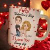 Ceramic Mug With Playful Valentine Hearts and Kiss Prints, Personalized Couple Gift, Funny Romantic Daily Coffee Surprise Ceramic Mug With Playful Valentine Hearts and Kiss Prints, Personalized Couple Gift, Funny Romantic Daily Coffee Surprise