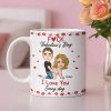 Ceramic Mug With Playful Valentine Hearts and Kiss Prints, Personalized Couple Gift, Funny Romantic Daily Coffee Surprise Ceramic Mug With Playful Valentine Hearts and Kiss Prints, Personalized Couple Gift, Funny Romantic Daily Coffee Surprise