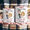 Ceramic Mug With Playful Valentine Hearts and Kiss Prints, Personalized Couple Gift, Funny Romantic Daily Coffee Surprise Ceramic Mug With Playful Valentine Hearts and Kiss Prints, Personalized Couple Gift, Funny Romantic Daily Coffee Surprise