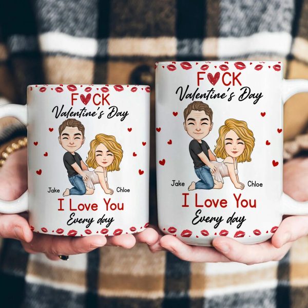Ceramic Mug With Playful Valentine Hearts and Kiss Prints, Personalized Couple Gift, Funny Romantic Daily Coffee Surprise Ceramic Mug With Playful Valentine Hearts and Kiss Prints, Personalized Couple Gift, Funny Romantic Daily Coffee Surprise