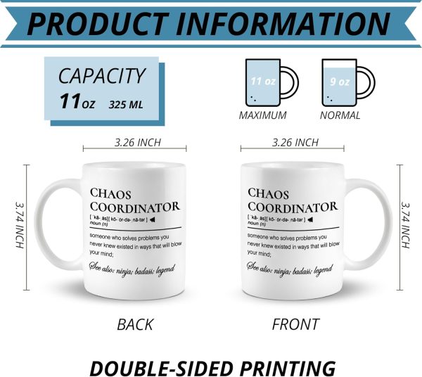 Chaos Coordinator Coffee Mug, Funny Office Gift for Boss Manager Coworker, Birthday Christmas Appreciation Gift Chaos Coordinator Coffee Mug, Funny Office Gift for Boss Manager Coworker, Birthday Christmas Appreciation Gift