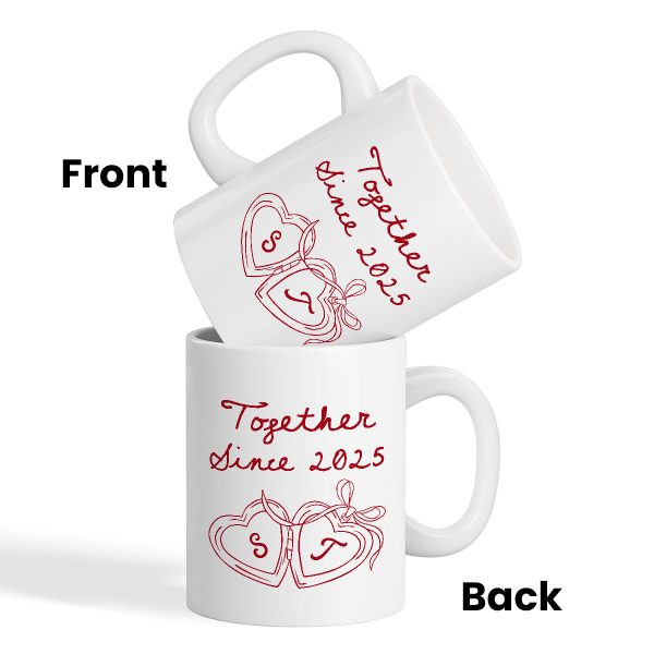 Cheers To Forever Couple Custom Heart Locket - Personalized Mug - Gift For Her, Gift For Him Cheers To Forever Couple Custom Heart Locket - Personalized Mug - Gift For Her, Gift For Him