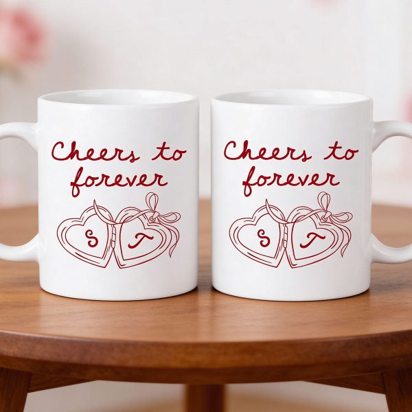 Cheers To Forever Couple Custom Heart Locket - Personalized Mug - Gift For Her, Gift For Him Cheers To Forever Couple Custom Heart Locket - Personalized Mug - Gift For Her, Gift For Him