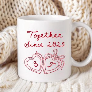 Cheers To Forever Couple Custom Heart Locket - Personalized Mug - Gift For Her, Gift For Him