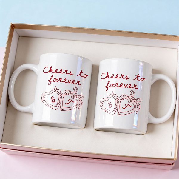 Cheers To Forever Couple Custom Heart Locket - Personalized Mug - Gift For Her, Gift For Him Cheers To Forever Couple Custom Heart Locket - Personalized Mug - Gift For Her, Gift For Him