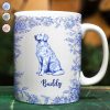 Chinoiserie Toile Dog - Personalized White Edge-to-Edge Mug Chinoiserie Toile Dog - Personalized White Edge-to-Edge Mug