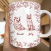 Chinoiserie Toile Dog - Personalized White Edge-to-Edge Mug Chinoiserie Toile Dog - Personalized White Edge-to-Edge Mug