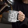 Chinoiserie Toile Dog Cat - Personalized White Edge-to-Edge Mug