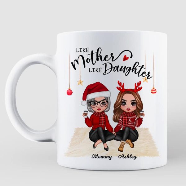 Christmas Doll Women Sitting Mother And Daughters Personalized Mug Christmas Doll Women Sitting Mother And Daughters Personalized Mug