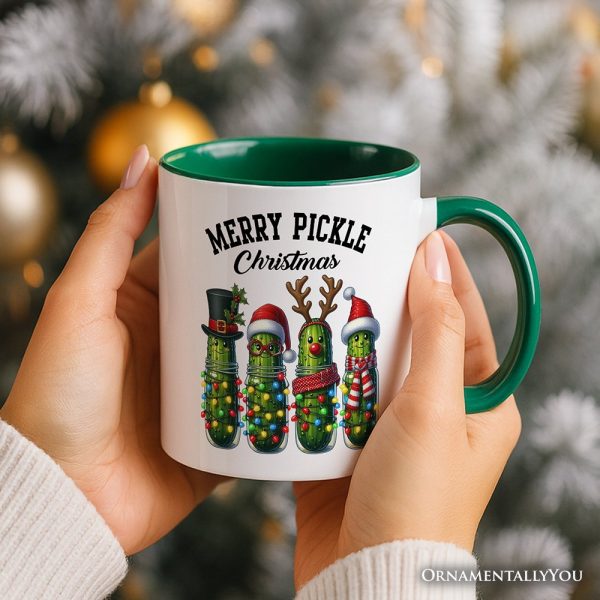 Christmas Pickles Personalized Mug, Festive Holiday Cucumber Holiday Gift with Custom Name Christmas Pickles Personalized Mug, Festive Holiday Cucumber Holiday Gift with Custom Name