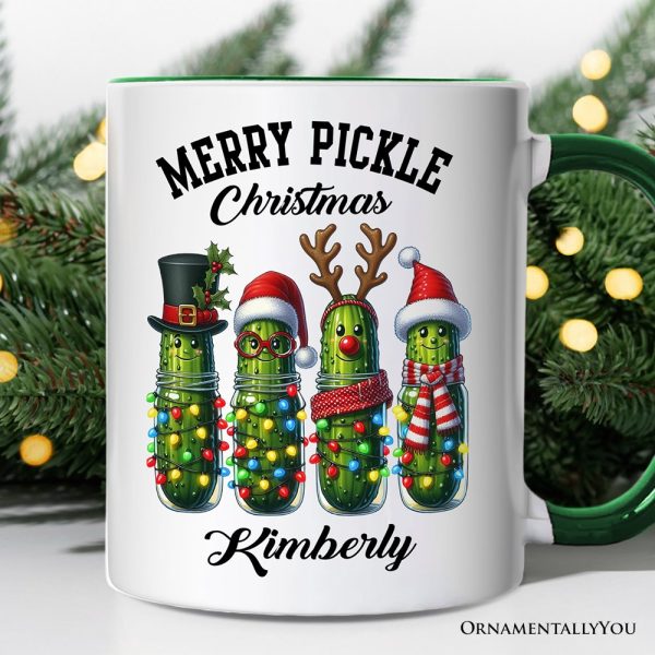 Christmas Pickles Personalized Mug, Festive Holiday Cucumber Holiday Gift with Custom Name Christmas Pickles Personalized Mug, Festive Holiday Cucumber Holiday Gift with Custom Name