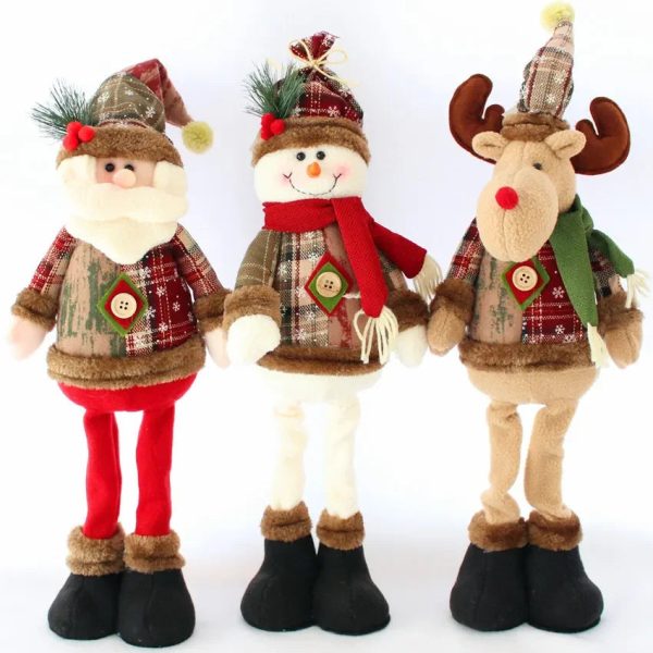 Christmas Plush Doll Set - Snowman & Santa for Festive Home Decor Christmas Plush Doll Set - Snowman & Santa for Festive Home Decor