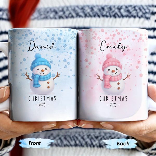 Christmas Snowman And Snowflakes Design - Personalized Custom Coffee Mug - XMAS083_MG Christmas Snowman And Snowflakes Design - Personalized Custom Coffee Mug - XMAS083_MG