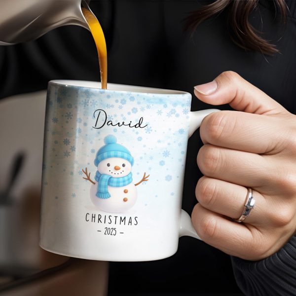 Christmas Snowman And Snowflakes Design - Personalized Custom Coffee Mug - XMAS083_MG Christmas Snowman And Snowflakes Design - Personalized Custom Coffee Mug - XMAS083_MG