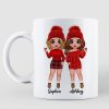Christmas Wreath Doll Besties Standing Personalized Mug Christmas Wreath Doll Besties Standing Personalized Mug