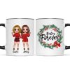 Christmas Wreath Doll Besties Standing Personalized Mug Christmas Wreath Doll Besties Standing Personalized Mug