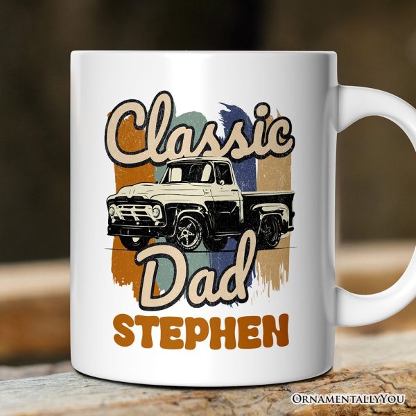 Classic Dad Personalized Mug, Retro Truck Gift for Fathers with Custom Name Classic Dad Personalized Mug, Retro Truck Gift for Fathers with Custom Name
