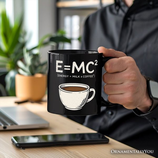 Coffee Equation Personalized Mug, E=MC2 Funny Workday Gift for Caffeinated Office Workers with Custom Name Coffee Equation Personalized Mug, E=MC2 Funny Workday Gift for Caffeinated Office Workers with Custom Name