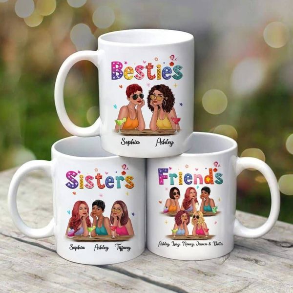 Colorful Fashion Besties Personalized Mug