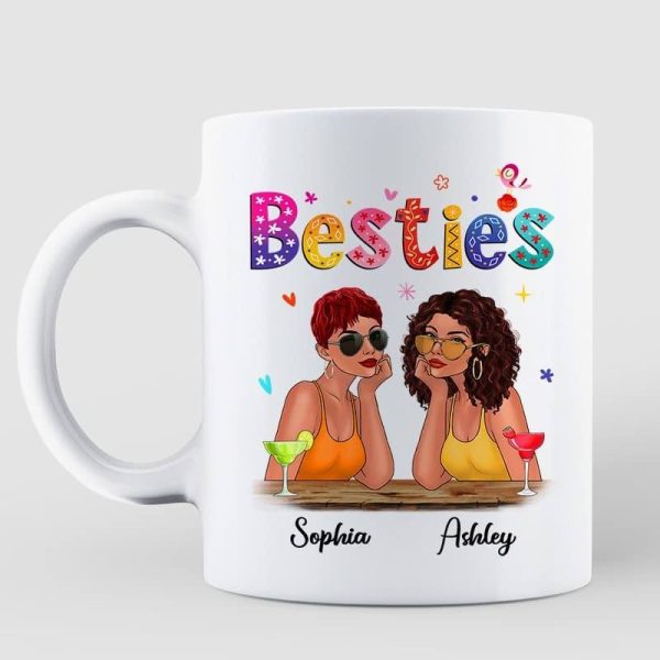 Colorful Fashion Besties Personalized Mug