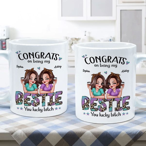 Congrats On Being My Bestie Pretty Sassy Girls Personalized Mug