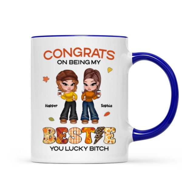 Congrats On Being My Bestie Sister Fall Season Y2K Style Personalized Mug