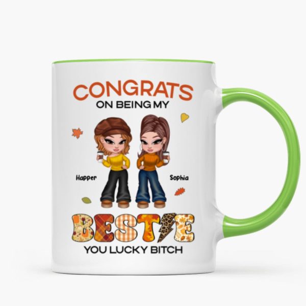 Congrats On Being My Bestie Sister Fall Season Y2K Style Personalized Mug