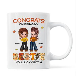 Congrats On Being My Bestie Sister Fall Season Y2K Style Personalized Mug