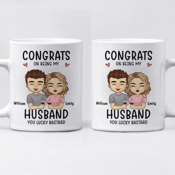 Congrats On Being My Boyfriend - Couple Personalized Custom Mug - Gift For Husband Wife, Anniversary Congrats On Being My Boyfriend - Couple Personalized Custom Mug - Gift For Husband Wife, Anniversary