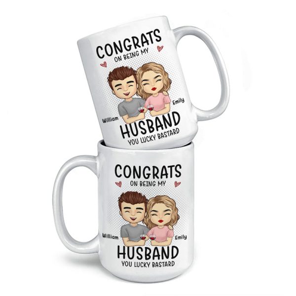 Congrats On Being My Boyfriend - Couple Personalized Custom Mug - Gift For Husband Wife, Anniversary Congrats On Being My Boyfriend - Couple Personalized Custom Mug - Gift For Husband Wife, Anniversary