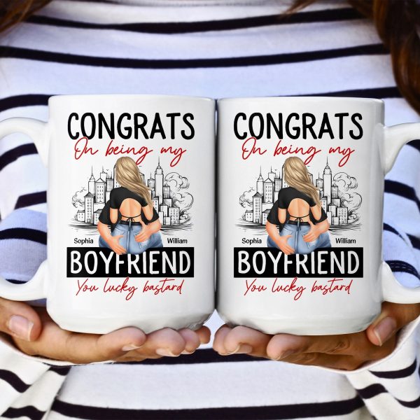 Congrats On Being My Boyfriend - Personalized Mug - Anniversary Gifts For Men, Husband, Him, Boyfriend Congrats On Being My Boyfriend - Personalized Mug - Anniversary Gifts For Men, Husband, Him, Boyfriend
